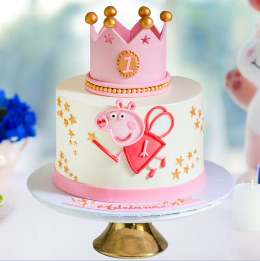 Round Shape Peppa Fondant Cake