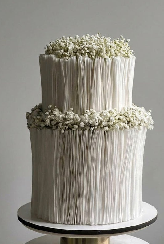 “Floral Veil” Wedding Cake