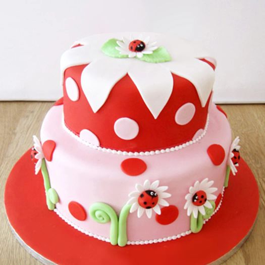 Ladybird Foundant Cake